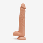 10 Inch Realistic Dildo with Suction Cup and Balls, Silicone Material, Tan - Swatch