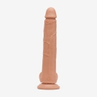 12 Inch Realistic Dildo with Suction Cup and Balls, Silicone Material, Dual Density, Tan - Back