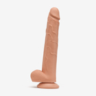 12 Inch Realistic Dildo with Suction Cup and Balls, Silicone Material, Tan - Swatch
