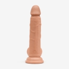 6 Inch Realistic Dildo with Suction Cup and Balls, Silicone Material, Dual Density, Tan - Back
