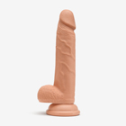 6 Inch Realistic Dildo with Suction Cup and Balls, Silicone Material, Tan - Swatch