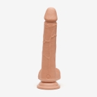 8 Inch Realistic Dildo with Suction Cup and Balls, Silicone Material, Dual Density, Tan - Back