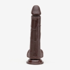 8 Inch Realistic Dildo with Suction Cup and Balls, Silicone Material, Triple Density, Brown - Back